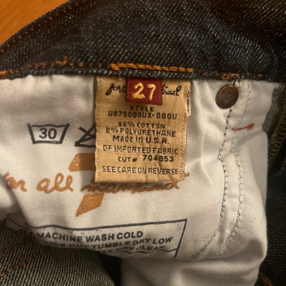 7 for all mankind low rise dark wash flared jeans with swarovski crystals - Picture 2 of 4